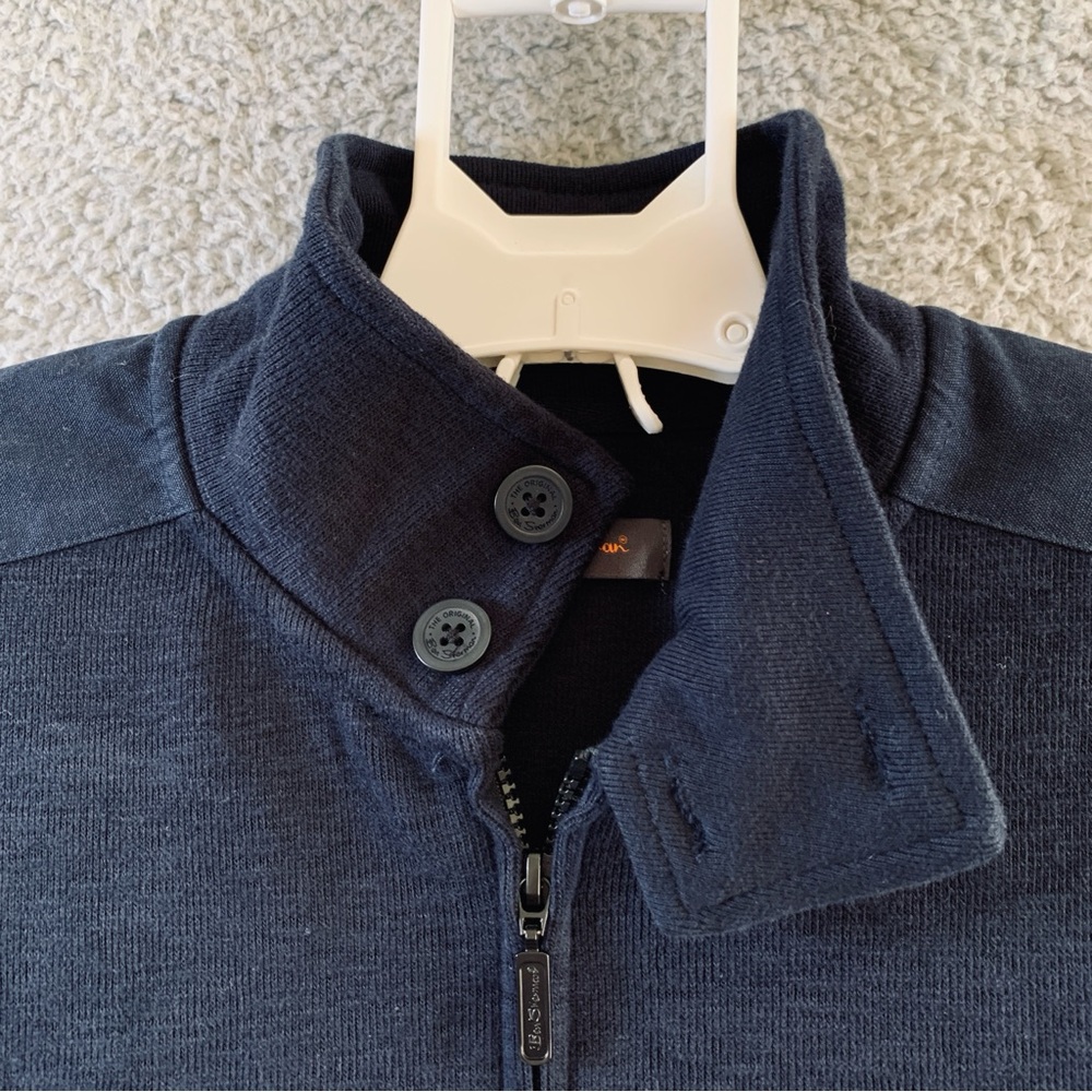 Ben Sherman Sweater Jacket Men's Zipper Knit Cotton Blend Navy Size‎ XL - Picture 8 of 16